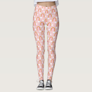 Legging Arco-íris com Nuvem Rosa