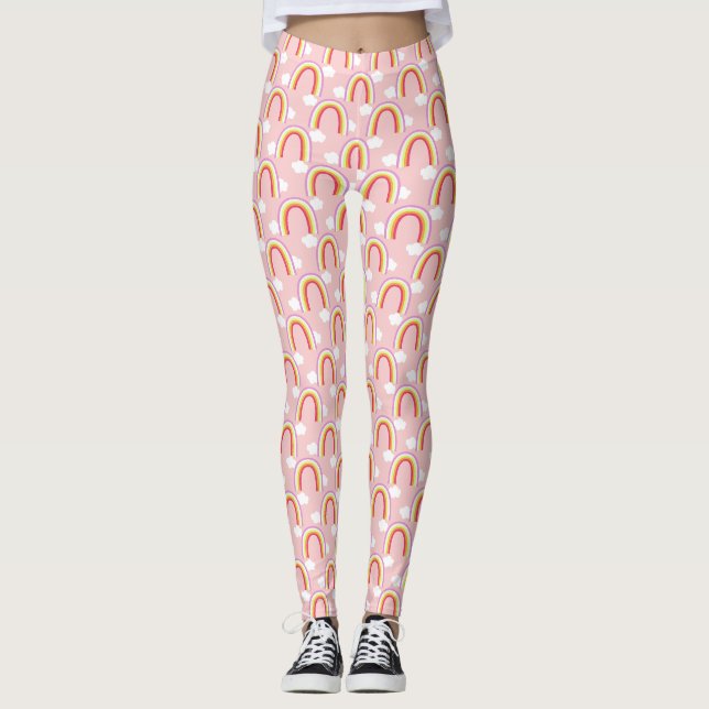 Legging Arco-íris com Nuvem Rosa (Frente)