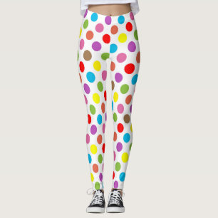 Legging Arco-íris cores padrão bolinhas