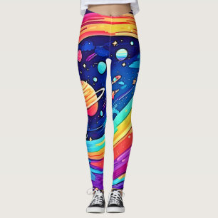 Legging Arco-Íris Cósmico Vortex