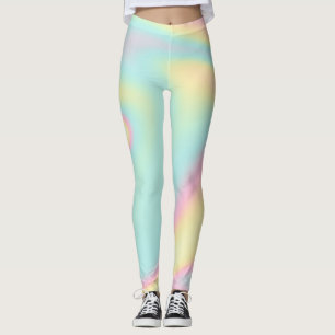 Legging Arco-Íris de Pastel Holográfico Iridescente