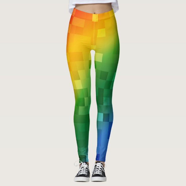 Legging Arco-íris de Pixelated (Frente)