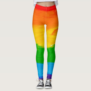 Legging Arco-íris desenhado à mão