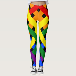 Legging Arco-Íris Diagonal Colorido - Traços Cruzados