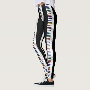 Legging Arco-íris e caneleiras pretas da música das chav