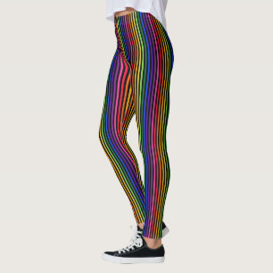 Legging Arco-íris e listras pretas