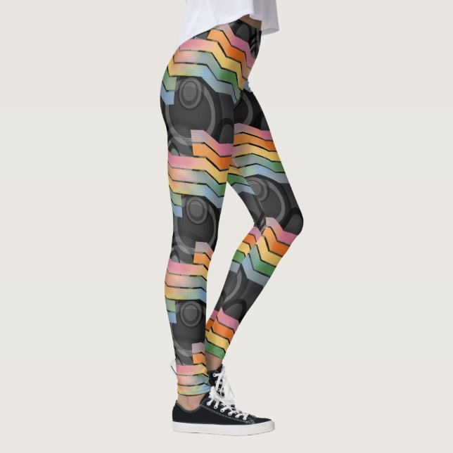 Legging Arco-íris em Listras Disco Futuro Retro (Direita)