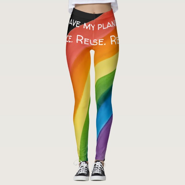 Legging ARCO-ÍRIS Salve meu planeta (personalizável) (Frente)