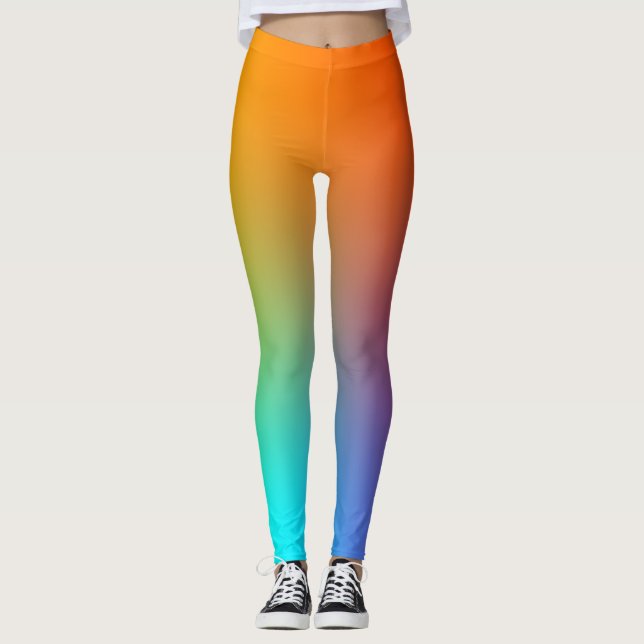 Legging Arco-Íris Simples Colorido (Frente)