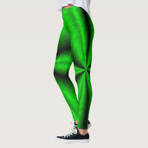 Legging Arco-íris verde-preto em Elefantenskin leatheropt