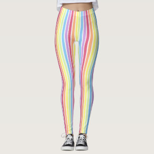 Legging Arco-Íris Vertical Stripes Pastel Coloridas
