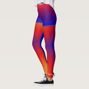 Legging Arco-íris vívido personalizado com Shorts azuis