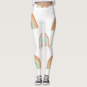 Legging Arcos de chuva desenhados à mão: padrão pastel sem