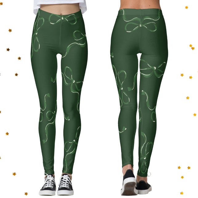 Legging Arcos de Natal modernos | Verde clássico de feriad (Criador carregado)