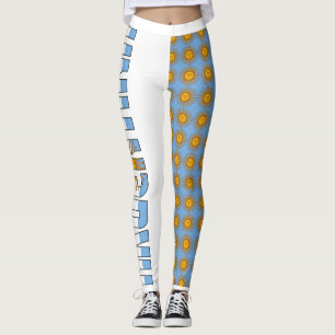 Legging Argentina Inscrição no Sinalizador Azul Sol Bran