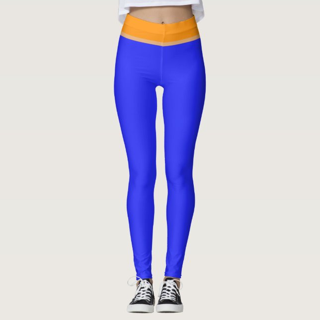 Legging Argila Laranja Azul Brilhante (Frente)