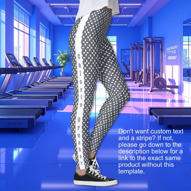 Legging Argolas Borroméicas - Azul Roxo e Cinza COM TEXTO (Borromean Rings - Blue Purple and Gray WITH TEXT Leggings)