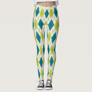 Legging Argyle azul e verde