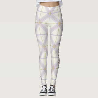Legging AriaGr Marfim e Lavanda Luxo Xadrez Vol 69