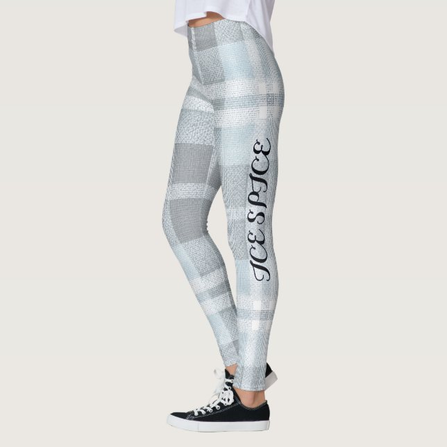 Legging AriaGrace Silver Frost Winter Plaid Pattern Vol 24 (Esquerda)