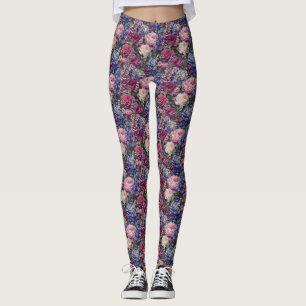 Legging Arranjo Floral Denso de Jardim Inglês