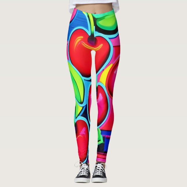 Legging Arrebentação de Cereja Pop Art (Frente)