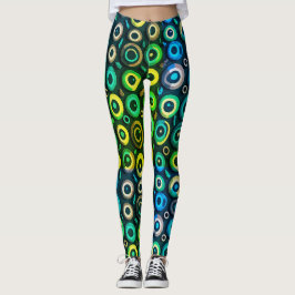 Legging Arrepiante Terror Azul Verde Monstro Olho de Hallo