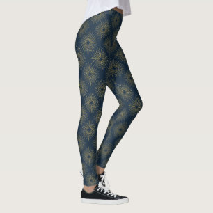 Legging Art Deco Alabere Medalhão Azul Meia-Noite