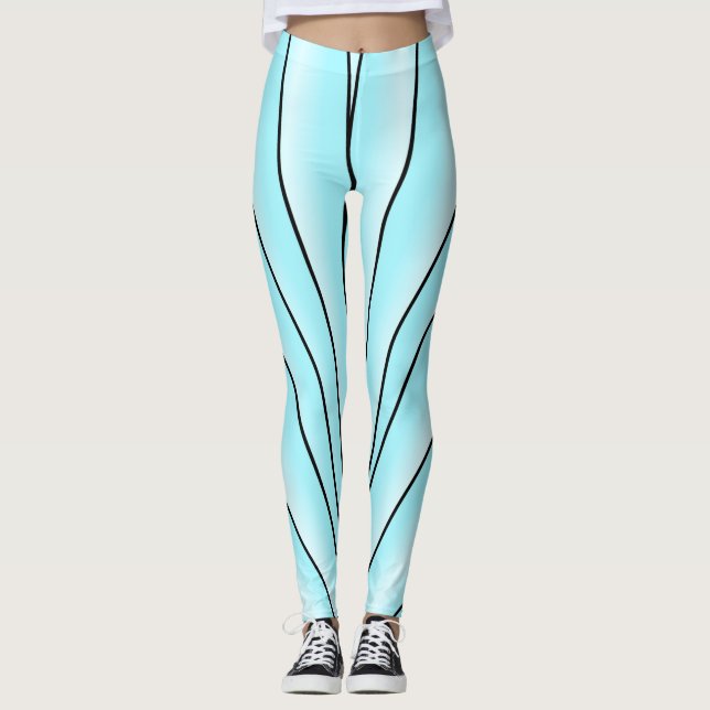 Legging Art Deco Design Light Blue (Frente)