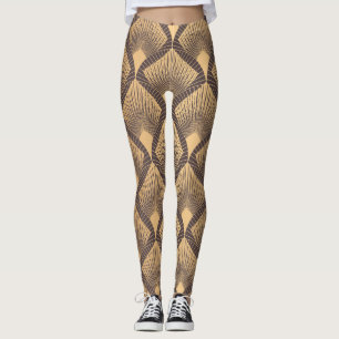 Legging Art Deco Glamor: Escalas de Ouros.
