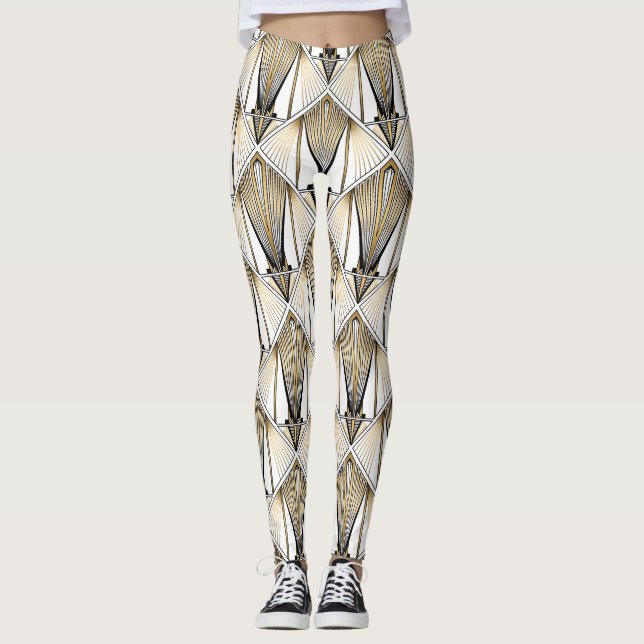 Legging Art Deco, luxo de ouro (Frente)