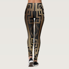 Legging Art deco, nouveau,vintage,preto,ouro,chic,elegante