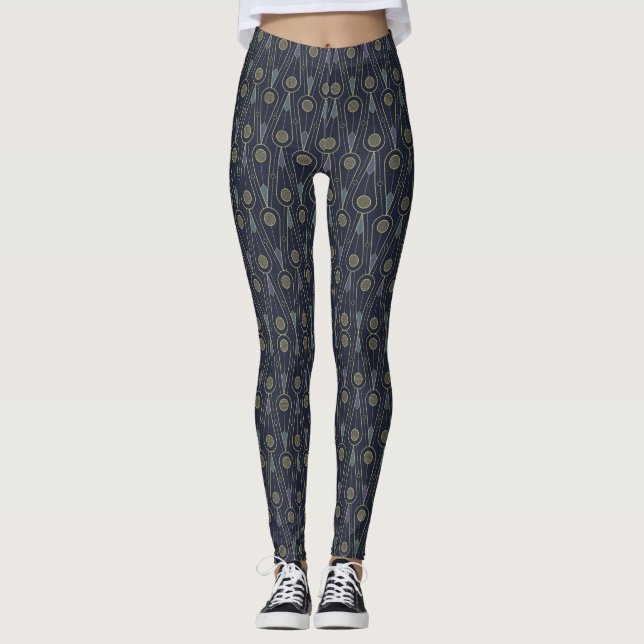 Legging Art Deco pattern with geometric shapes in gold (Frente)