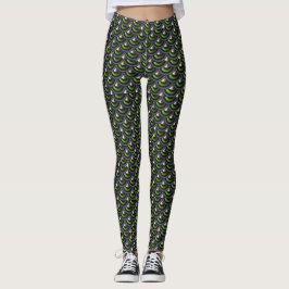 Legging Art Deco Peacock Pele de Sereia Onda Japonesa