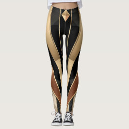 Legging Art Deco Sunburst Geometric Luxury Design