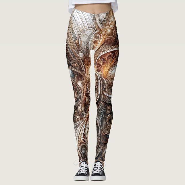 Legging Art Nouveau Abstrato (Frente)