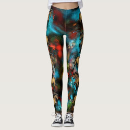 Legging Art Nouveau Abstrato