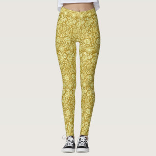 Legging Art Nouveau Carnação Damask, Mostarda e Amarelo