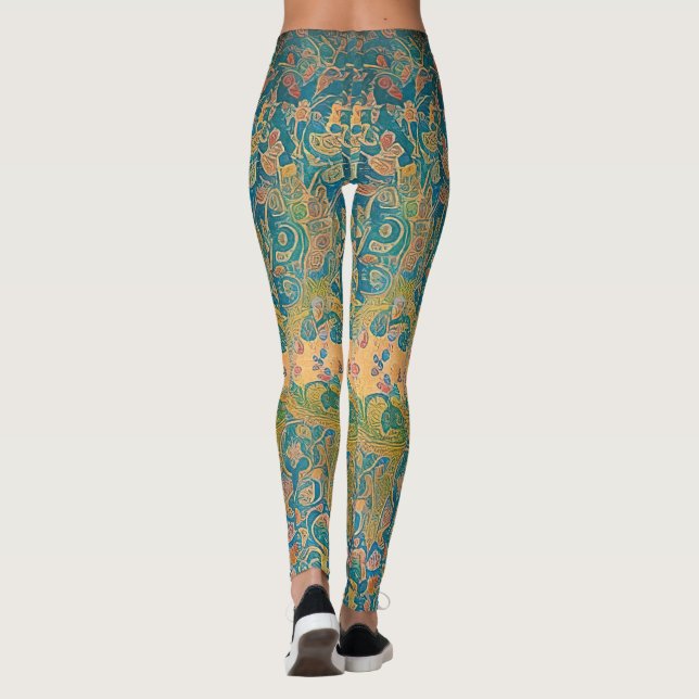 Legging Art nouveau e arte persa - arte digital inspirada (Verso)