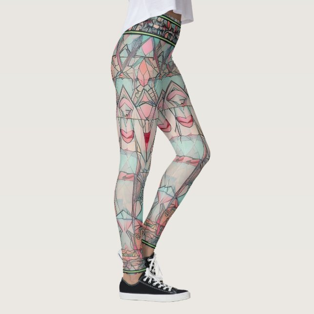 Legging Art nouveau e arte persa - arte digital inspirada (Direita)