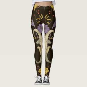 Legging Art Nouveau Floral: Padrão Vintage