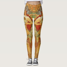 Legging Art Nouveau Outono Mulher Dourada Brown Alphonse M