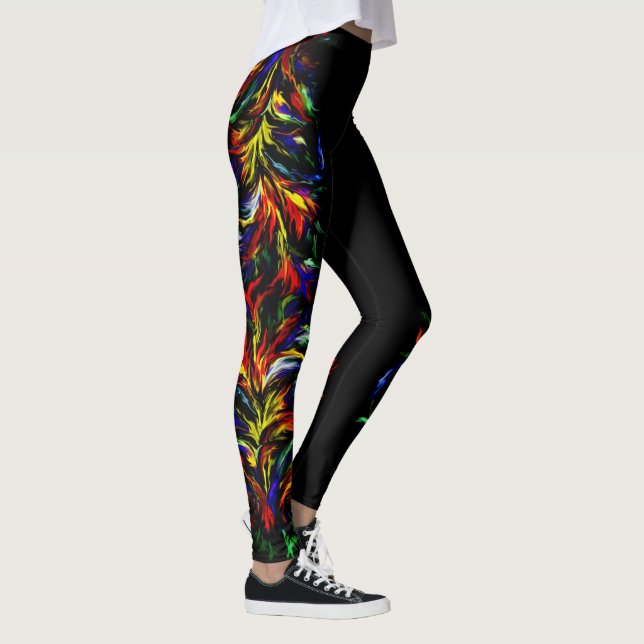 Legging Artdeco Flames no Estilo Arco-Íris (Direita)