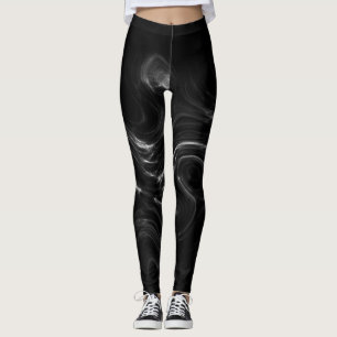Legging Arte abstracta preta da energia do plasma