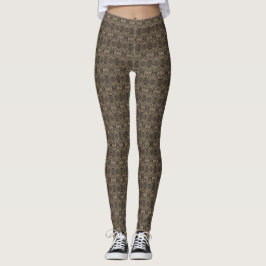 Legging Arte Abstrata Acrílica Marrom de Rouxinol