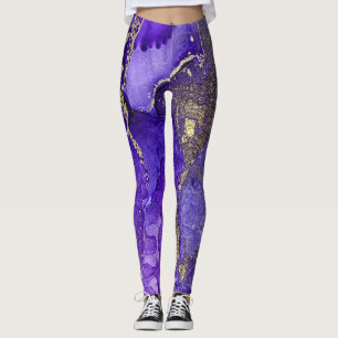 Legging Arte Abstrata com Tinta Alcoólica Ricas Roxas com 