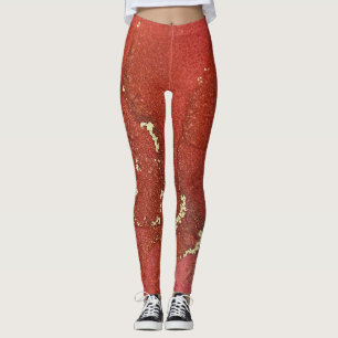Legging Arte Abstrata com Tinta Alcoólica Vermelho Vibrant