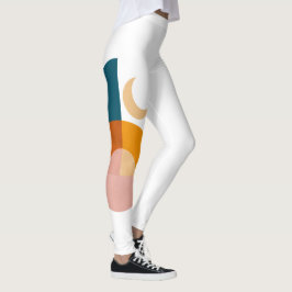 Legging Arte abstrata da lua geométrica moderna