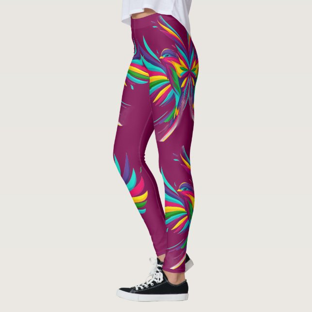 Legging Arte Abstrata de Pássaros (Esquerda)