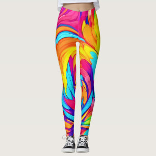 Legging Arte Abstrata de Redemoinho Vibrante